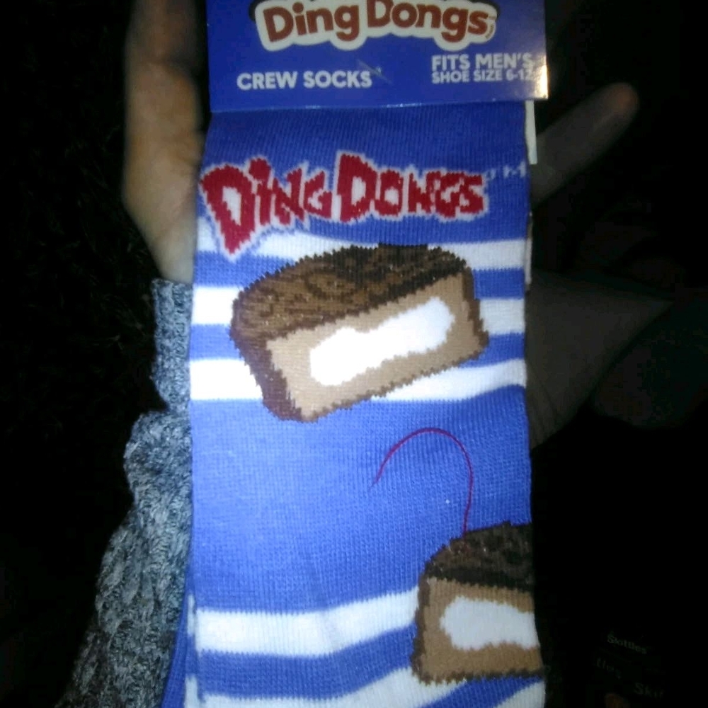 Ding Dong Blue Crew Socks